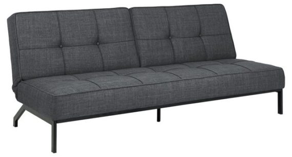 freiraum Schlafsofa Perugia, Klappfunktion in Bezugsstoff Grau, Stahlgestell - 198x87x95cm (BxHxT)