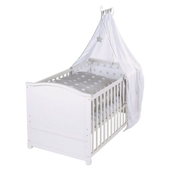 roba® Babybett Little Stars, inkl. Bettwäsche, Himmel, Nest & Matratze