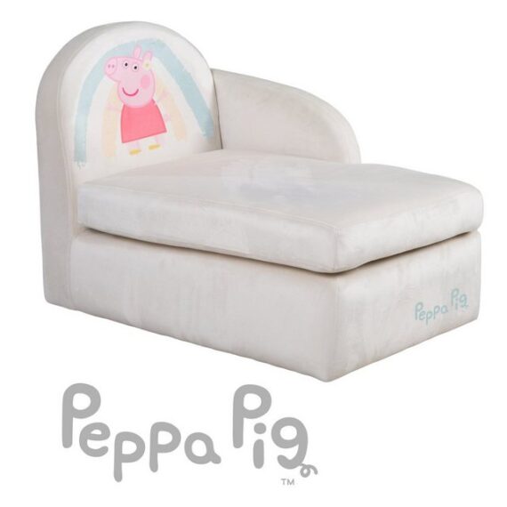 roba® Kindersofa Kinderlounge Peppa Pig, Kinderloungesofa mit Armlehne, und Samtbezug in beige