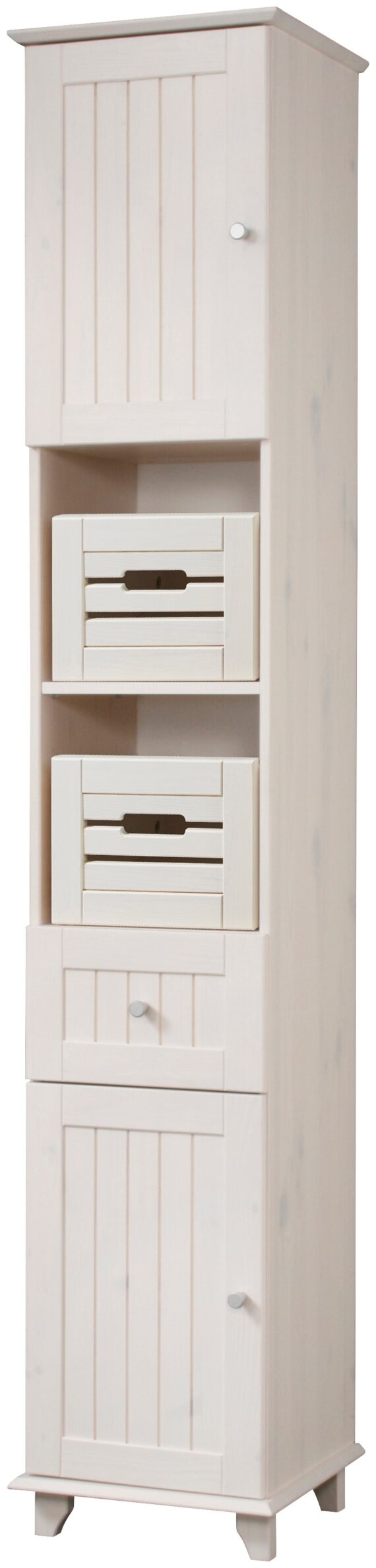 welltime Hochschrank "Venezia Landhaus", Breite 33 cm, aus hochwertigem Echtholz