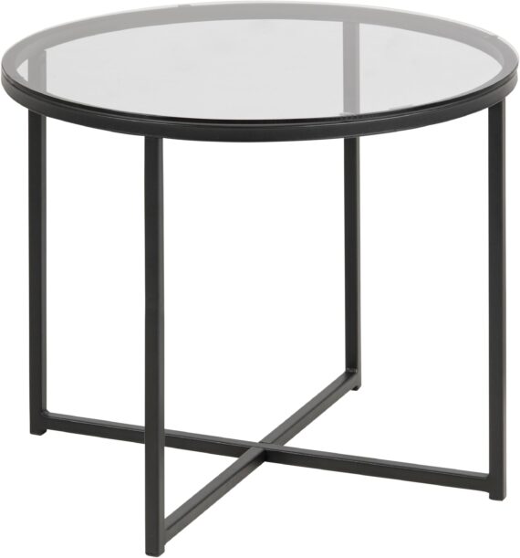 ACTONA GROUP Couchtisch "Conrad, TOPSELLER", (Couchtisch, Sofatisch), Tischplatte aus Rauchglas, Metallgestell, Breite 55 cm