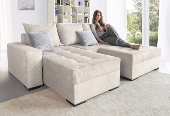 COLLECTION AB Ecksofa "Josy L-Form", mit Bettfunktion und Bettkasten, Federkern