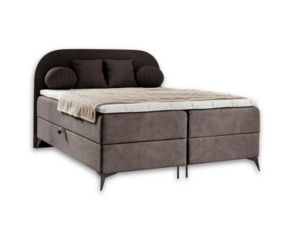 Deine Möbel 24 Boxspringbett JENNY Komplettbett Polsterbett Bett Bonellfederkernmatratzen H3 (Jugendbett Hotelbett Taschenfederkernmatratzen 7 Zonen H4 optional inkl. Kissen, 3-St., Ehebett Matratzen H3 / H4 Velours Samt Beige Grau Blau Türkis Braun), inkl Topper Bettkästen, 100x200 140x200 160x200 180x200 abgerundet