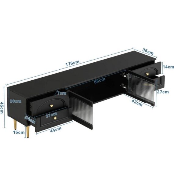 Furnishings Home TV-Schrank 175 cm Vitrine Schließfach (Set, 1er Set)