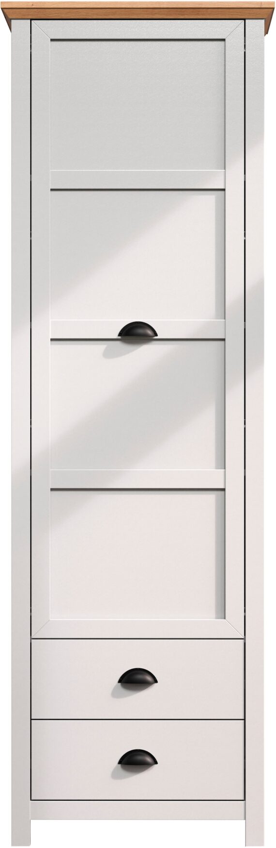 Home affaire Garderobenschrank "Herzwill", Kleiderschrank, grau, Eiche, Kleiderstange, B/H/T ca.: 65/201/41 cm