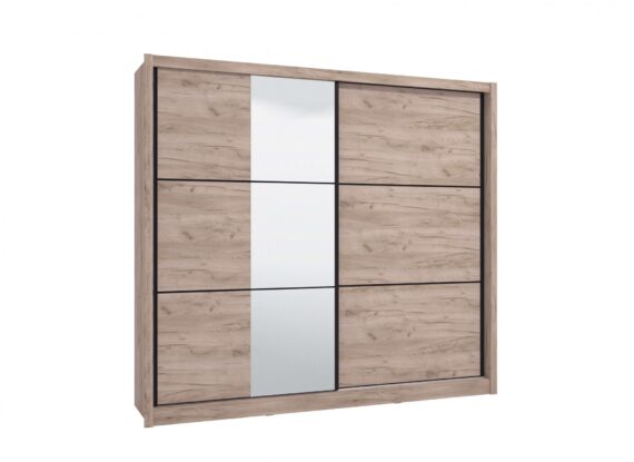 INOSIGN Schwebetürenschrank "Navara Kleiderschrank mit Spiegel Wäscheschrank Garderobe", Kleiderschrank mit Spiegel, FSC-zertifiziert, 242,5x215,5x61cm