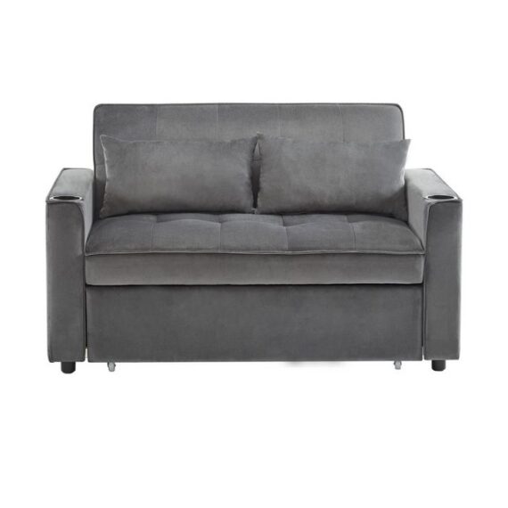 MODFU Schlafsofa Ecksofa Küchensofa Kindersofa Loungesofa, Klappbares Schlafsofa, Schlafsofa mit Getränkehalter und Kissen, Multifunktionssofa mit Schlaffunktion