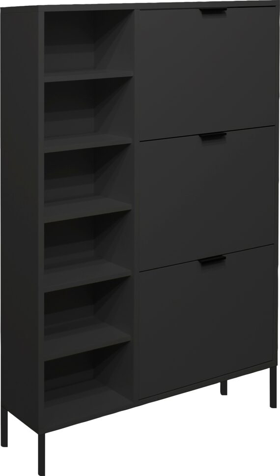 Mäusbacher Schuhschrank "Bonnie", Breite 95 cm mit 3 Klappen, Regal und Quadratgestell