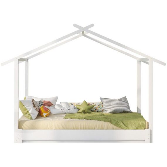 Sweiko Kinderbett, Hausbett, Ausziehbares Bett mit Lattenrost, 90/180*190 cm