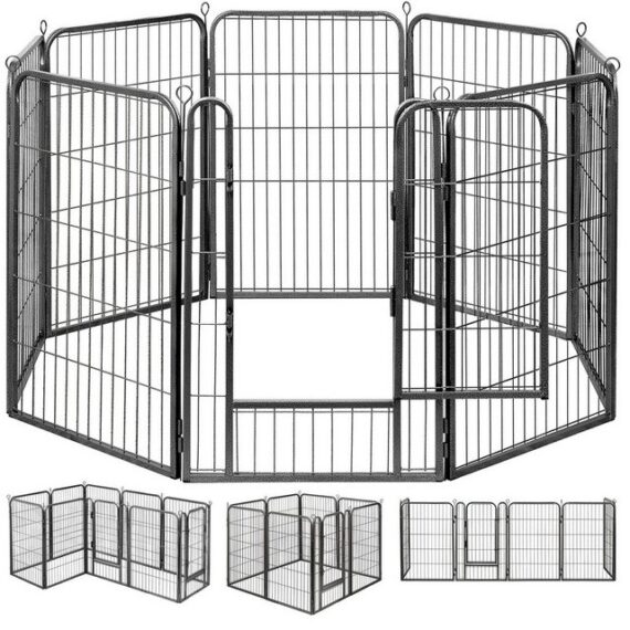 VENDOMNIA Freigehege Welpenlaufstall faltbar mit Tür, Größenwahl, Laufgitter Freilaufgehege Welpenzaun Tierlaufstall Welpenfreigehege