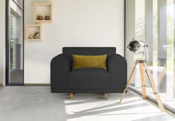 andas Loveseat "Maroon Sessel", in skandinavischem Design, mit losem Kissen