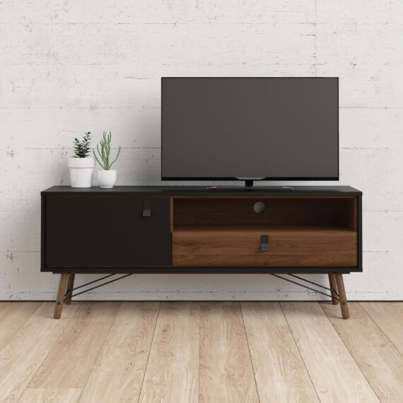 andas TV-Board "TV-Möbel, Fernsehtisch, TV-Unit, Media-Möbel, Sideboard,", TV-Kommode, Breite/Höhe 150/60 cm, 1 Tür, 1 offenes Fach, 1 Schublade