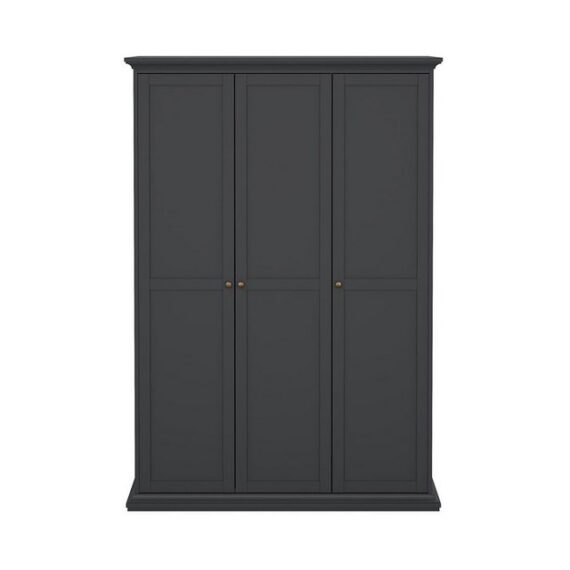 ebuy24 Kleiderschrank Venedig Kleiderschrank 3 Türen matt grau.