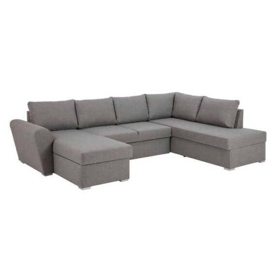 ebuy24 Schlafsofa Stan Schlafsofa Chaiselong links, lichtgrau.