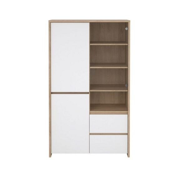 ebuy24 Vitrine Next Vitrinenschrank 3 Türen, 2 Schubladen, 1 Abla