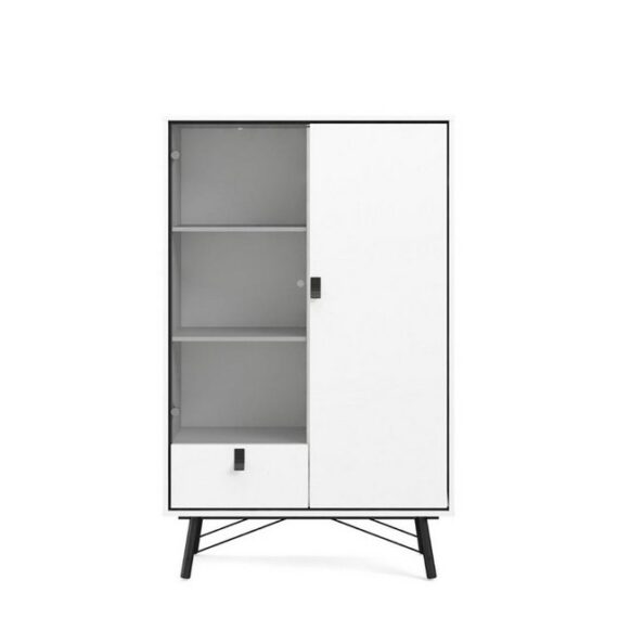 ebuy24 Vitrine Rye Vitrinenschrank 1 Glastür, 1 Tür, 1 Schublade