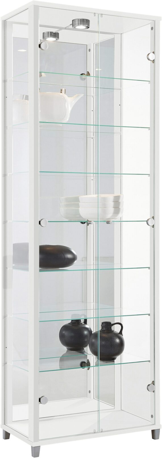 fif möbel Vitrine "OPTIMA", Standvitrine/Glasvitrine 2x Glastür,perfekt für Sammler,Sammlervitrine