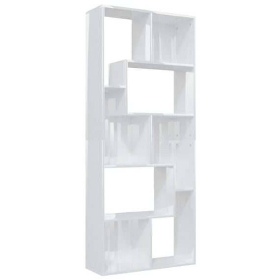 furnicato Bücherregal Hochglanz-Weiß 67x24x161 cm Holzwerkstoff, 1-tlg.