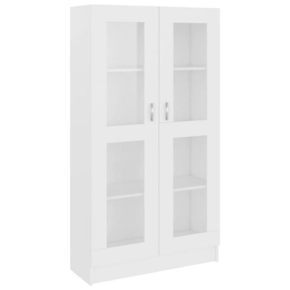 furnicato Bücherregal Vitrinenschrank Weiß 82,5x30,5x150 cm Holzwerkstoff, 1-tlg.