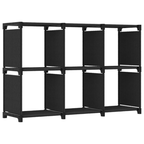 furnicato Bücherregal Würfel-Regal 6 Fächer Schwarz 103x30x72,5 cm Stoff, 1-tlg.