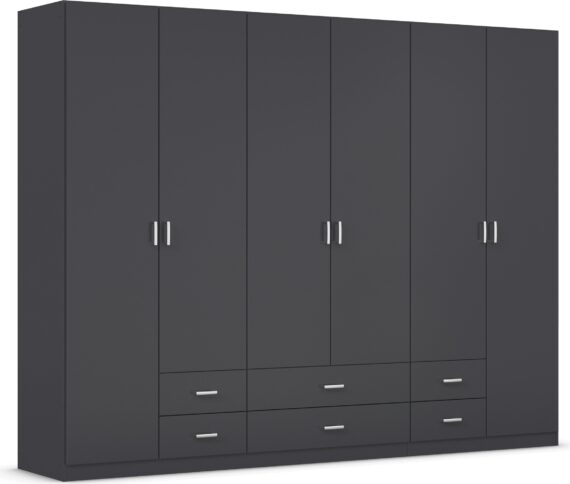 rauch Drehtürenschrank "Kleiderschrank Schrank Garderobe Wäscheschrank GAMMA in 3 Breiten", mit 6 Schubladen, in schlichtem Design TOPSELLER MADE IN GERMANY