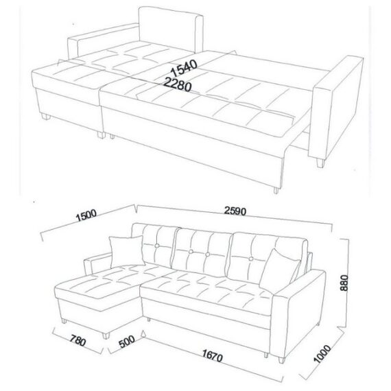 ARGAHOME Ecksofa Mocca Ecksofa mit Schlaffunktion & Stauraum, 5 Kissen inc, L-Form, Links oder Rechts montierbar