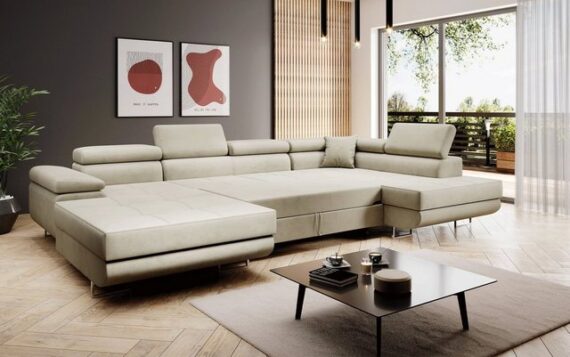 Baidani Sofa Sofa Lago mit Schlaf - und Klappfunktion (Samt), inkl. Aufbau