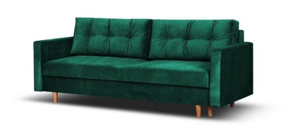 Beautysofa Schlafsofa Sigurd, mit Schlaffunktion und Bettkasten, Polstersofa aus Velours, Sofa im skandinavisches Stil, Couch für Wohnzimmer