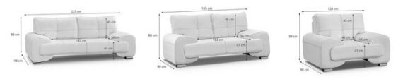 Beautysofa Sofa Sofa Margo Möbelset 3-Sitzer Sofa 2-Sitzer Sofa Sessel