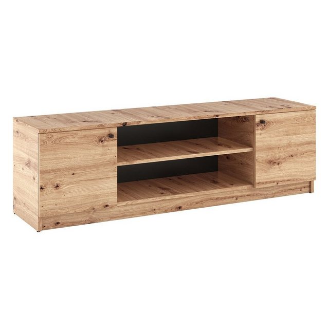 Beautysofa TV-Schrank groß Schrank mit offenen Regalen für den Fernseher B:160/H:48,5/T:40cm, eiche artisan