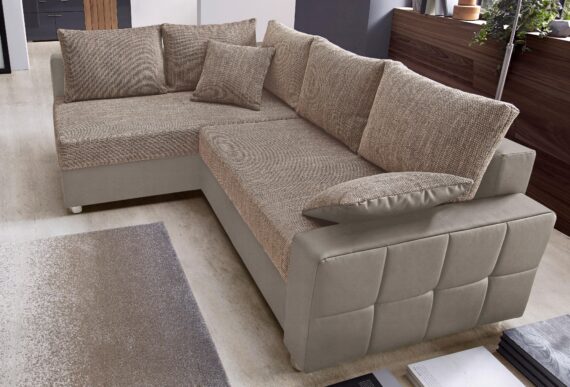 COLLECTION AB Ecksofa "Parma L-Form", mit Bettfunktion und Federkern