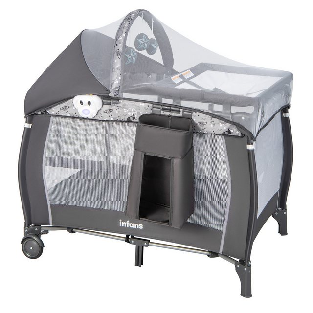 COSTWAY Beistellbett, 4 in 1 Babybett, mit Wickeltisch & Matratze