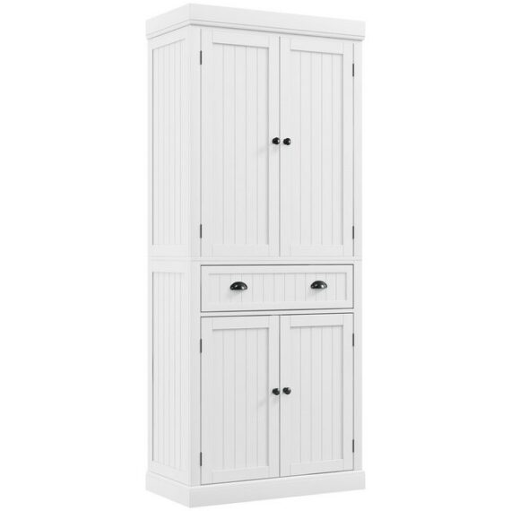 COSTWAY Küchenbuffet Hochschrank mit verstellbarer Regalen&Schublade, 183cm