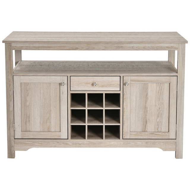 COSTWAY Küchenbuffet Schrank mit Weinregal, Schubladen & Regal, 40x80x116cm