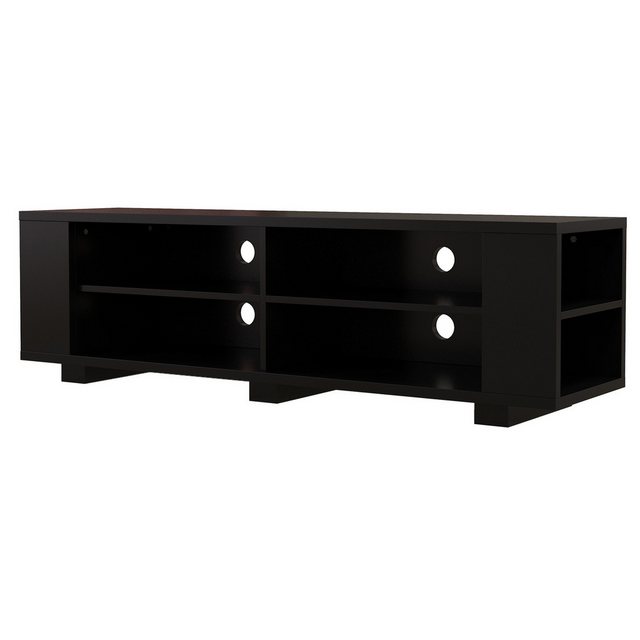 COSTWAY TV-Schrank mit 8 offenen Fächern, verstellbaren Regalen, Holz, 150cm