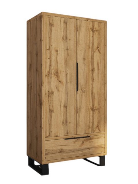 Compleo Kleiderschrank mit 2 Türen und 1 Schublade MANIA, Klassisches Design