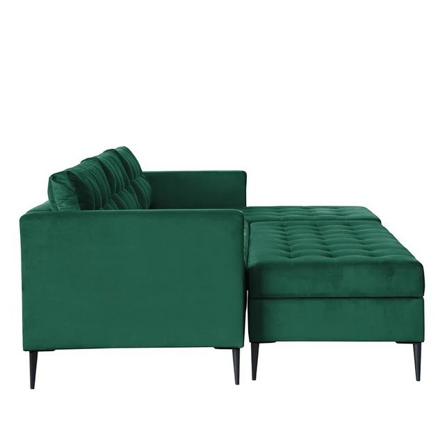 DB-Möbel Ecksofa „ADRIAN“ – moderne Schlafcouch mit Hocker.