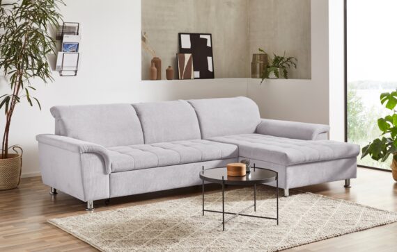 DOMO collection Ecksofa "Franzi L-Form", wahlweise mit Kopfteilverstellung (dann Tiefe: 170 cm)