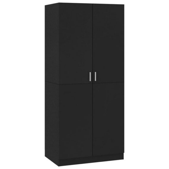 DOTMALL Kleiderschrank Kleiderschrank Schwarz 80x52x180 cm Holzwerkstoff