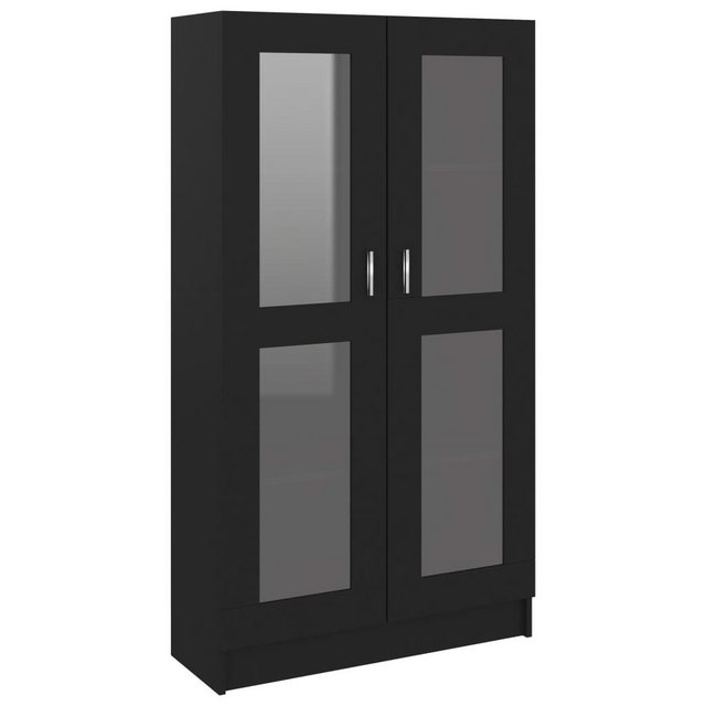 DOTMALL Stauraumvitrine Vitrinenschrank Schwarz 82,5×30,5×150 cm Holzwerkstoff