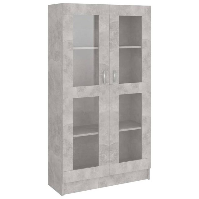 DOTMALL Vitrine Vitrinenschrank Betongrau 82,5×30,5×150 cm Holzwerkstoff