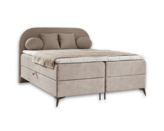 Deine Möbel 24 Boxspringbett JENNY Komplettbett Polsterbett Bett Bonellfederkernmatratzen H3 (Jugendbett Hotelbett Taschenfederkernmatratzen 7 Zonen H4 optional inkl. Kissen, 3-St., Ehebett Matratzen H3 / H4 Velours Samt Beige Grau Blau Türkis Braun), inkl Topper Bettkästen, 100x200 140x200 160x200 180x200 abgerundet