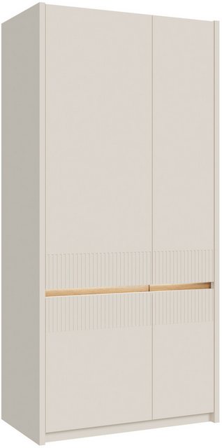 FORTE Kleiderschrank Oak Square Kleiderschrank, Beleuchtung, grifflos, Soft Close