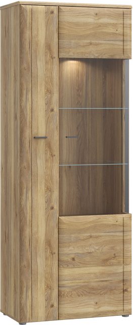 FORTE Vitrine Akinori Highboardvitrine, Glastüre, Soft Close, MDF Front, Metallgriffe