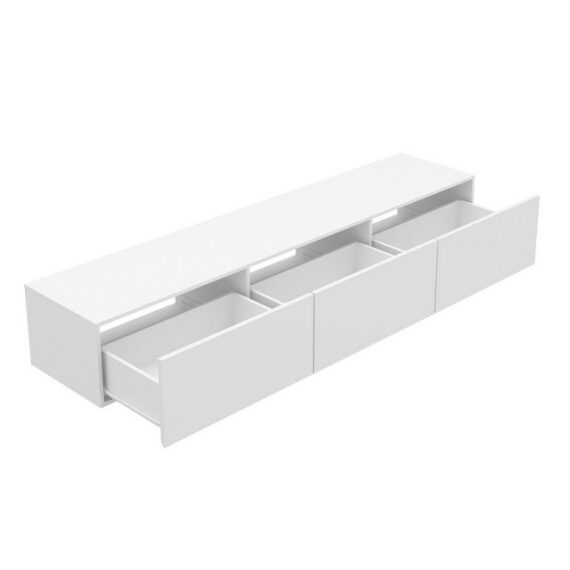 FUFU&GAGA TV-Schrank Hängender TV-Ständer mit 3 Schubladen,weiß, MDF, 160 x 35 x 25 cm