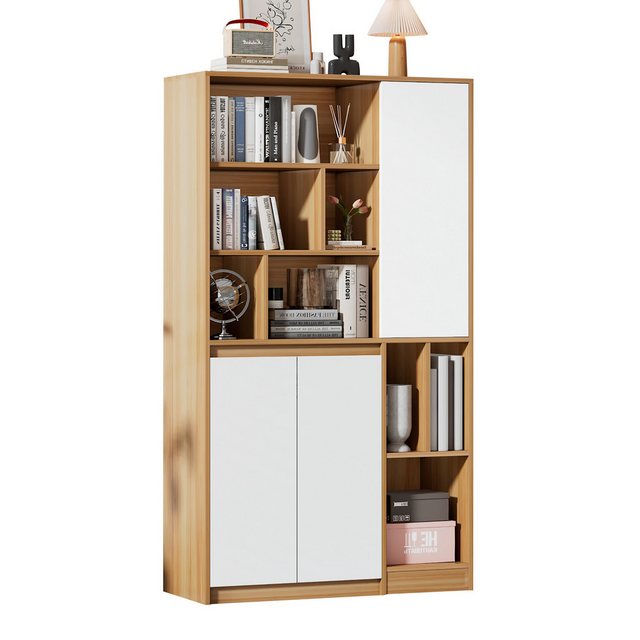 Gotagee Bücherregal Aufbewahrungsschrank Modern Wohnzimmerschrank Beistellschrank Vitrine