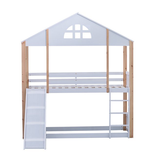 Gotagee Etagenbett Kinderbett 90×200 cm Hausbett Bettrahmen Massivholzbett Flaches Bett