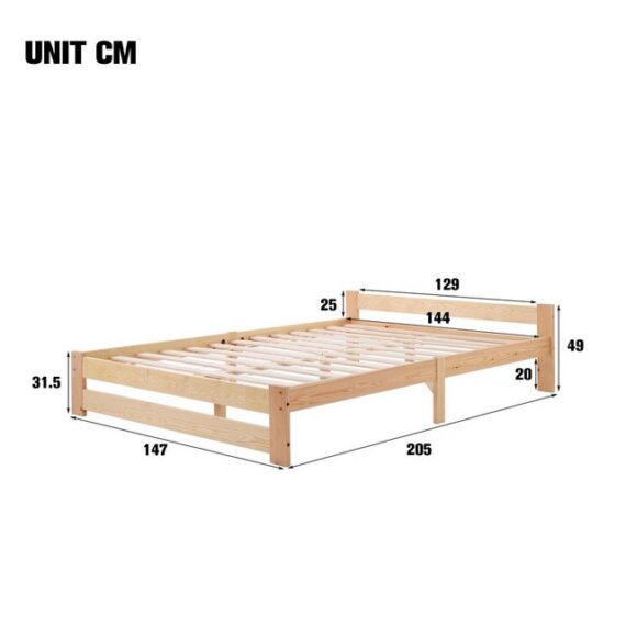 HAUSS SPOLE Bett Doppelbett Holzbett Bettrahmen Kinderbett Jugendbett (mit Kopfteil und Lattenrost), Ohne Matratze