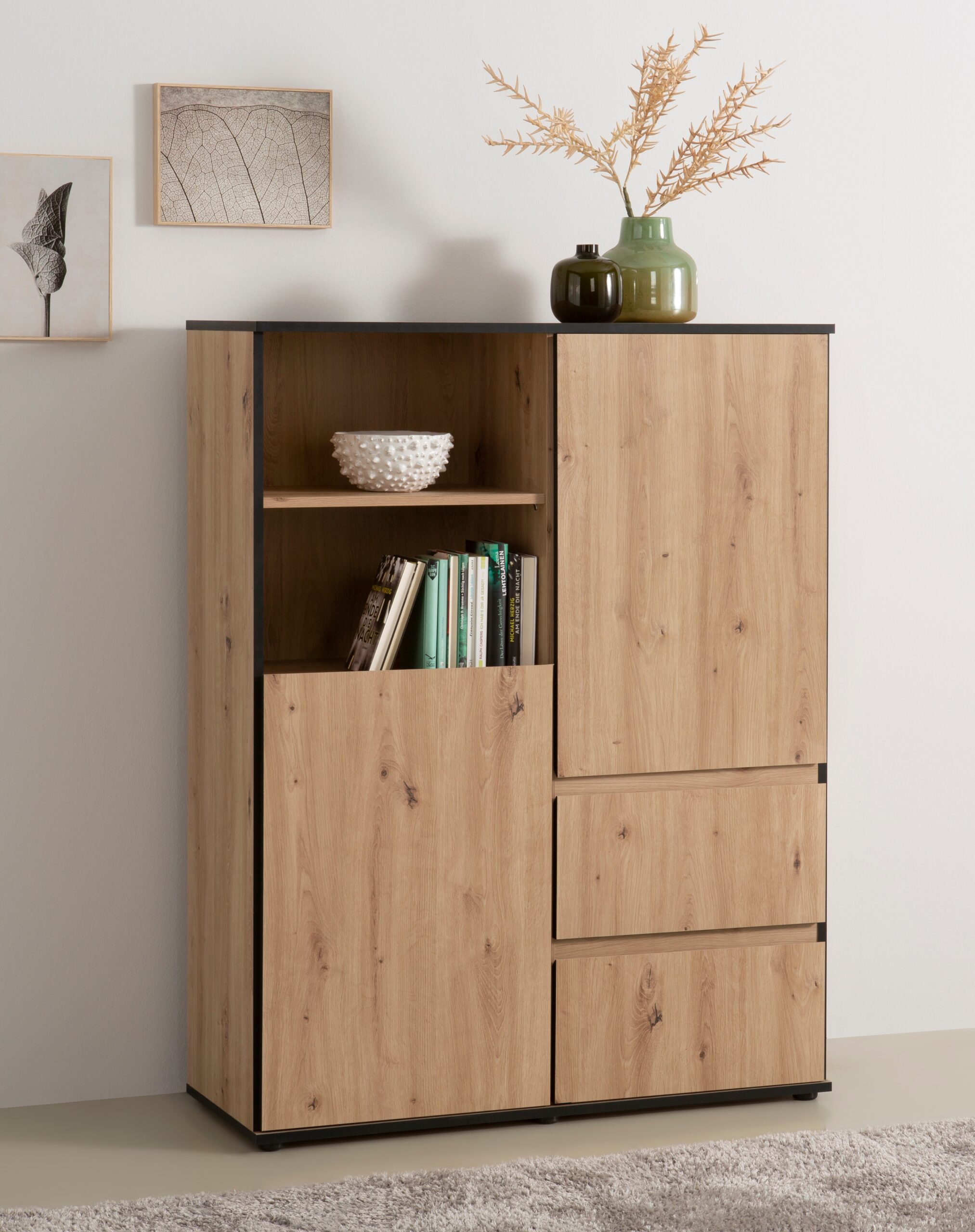 HELA Highboard „Ariana“, mit angeschrägten Griffmulden, Breite 100 cm