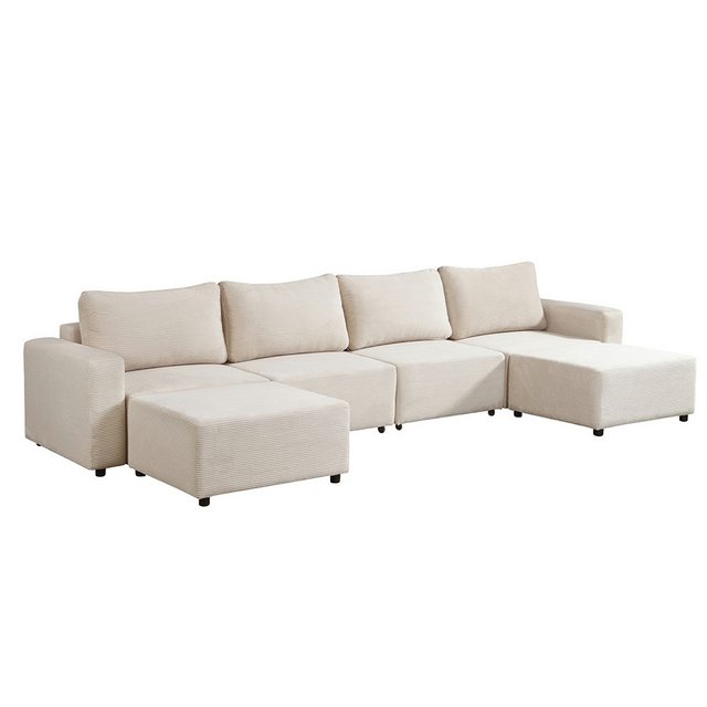 HOME DELUXE Schlafsofa Modulares Schlafsofa VINA, Cordsofa, Sofa mit Schlaffunktion, Couch, Ecksofa